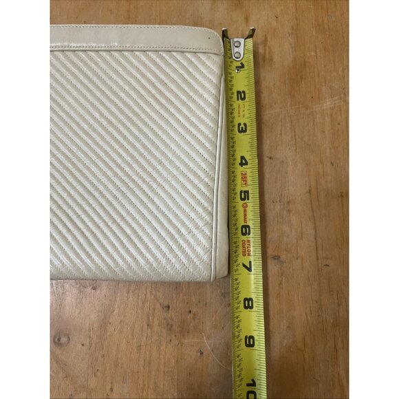 MORRIS MOSKOWITZ - Vintage - Off White Leather Clutch with Wrist Strap - Picture 9 of 10